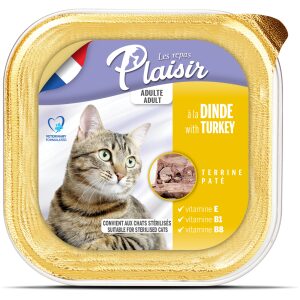 Πατέ για στειρωμένες γάτες σε δισκάκι Plaisir Sterilized Γαλοπούλα 100γρ