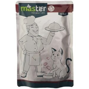 Υγρή τροφή γάτας σε φακελάκι Master Adult Meat 80g