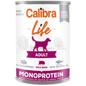 Calibra Dog Life can Adult Wild boar with cranberies 400gr