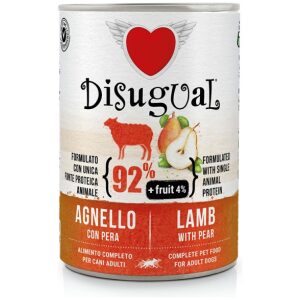 Μονοπρωτεϊνική κονσέρβα σκύλου Disugual Fruit - Με Αρνί και Αχλάδι 400gr