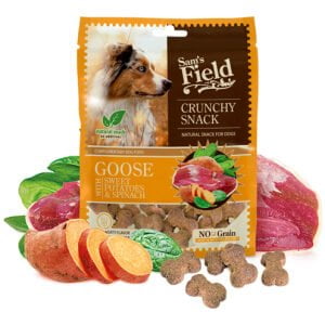 Λιχουδιές σκύλου Sam's Field Dog Crunchy Cracker – Χήνα Με Γλυκοπατάτα Και Σπανάκι 200gr