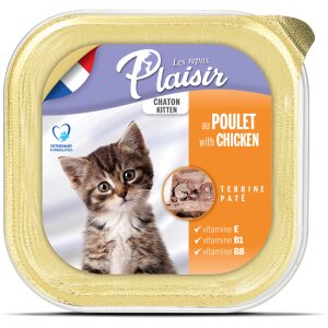 Πατέ για γάτες σε δισκάκι Plaisir Kitten Κοτόπουλο 100γρ