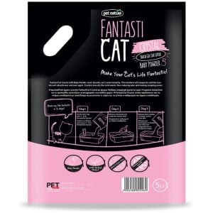 Κρυσταλλική άμμος υγιεινής γάτας FantastiCat - Άρωμα Baby Powder 2kg/5ltr