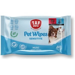 Υγρά μαντηλάκια καθαρισμού Taf Pets Sensitive Musc 40pcs