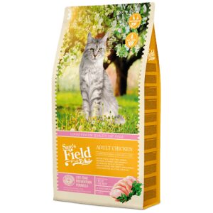 Ξηρά τροφή γάτας Sam's Field - Adult - Κοτόπουλο 2.5kg + Δώρο άμμος Benty Sandy απλή 5kg